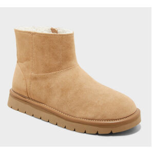 Women's May Suede Booties with Memory Foam Insole - Universal Thread™ Tan 7